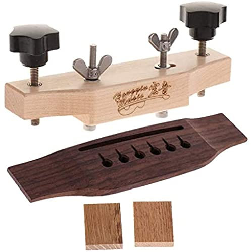 Acoustic Guitar Bridge Clamp with Rosewood Bridge DIY Guitars Accessory 1 Set, Bridge Clamp Repair Tools for Acoustic Classical Guitars