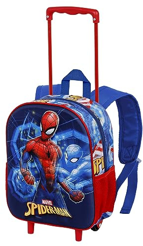 Spiderman Powerful-Kleiner 3D Rucksack mit Rädern, Blau