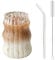 Maritown Tasse à café glacé avec Paille 530ml Tasse à café Clear Ripple avec Paille en Verre et nettoyant à Paille Brosse en Verre nervuré Verres à Eau