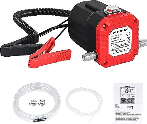 FreeTec Pompa per cambio olio, 12 V, 60 W, pompa di aspirazione per olio diesel, pompa di trasferimento dell'olio per auto, moto, barche, ATV