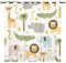 YUANZU Tier Vorhänge Krokodil Löwe Elefant Giraffe Ösen Gardinen mit Blickdichte Thermo Vorhang Kälteschutz Blackout Curtain Kinderzimmer Schlafzimmer Verdunkelung Fenster, 2 Stück, H 160 x B 132 cm