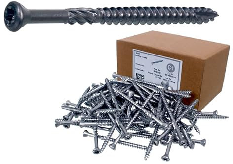 NAJDER 200X Terrassenschrauben aus Edelstahl - Edelstahlschraube für die Terrasse, Holzdielen - C1 - AISI 410 - T25-5x50 mm