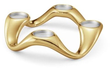 Georg Jensen Cobra Round Candleholder Ss, Gold Pvd