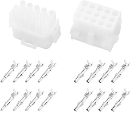 The Lord of the Tools 2 Set Automotive Cable Connector 15 Pin Connector Plastic Male Female Connector Metal Male Female Terminal for Different Automotive Cable Connection 14-20 AWG Wire