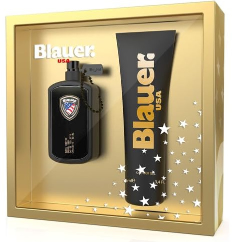 Blauer Eau de Parfum für Herren, United Black Geschenkbox, Parfüm, EdT, 50 ml, Duschgel, 150 ml