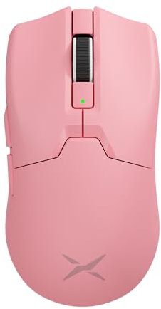 DeLUX M800Ultra Ratón Gaming Inalámbrico, Ligero 55g, PAW3395 con 26000DPI, Batería de 120H, Tasa de Sondeo 1000Hz, Nordic 52840 MCU, Interruptores Huano Pink Dot (Rosa)