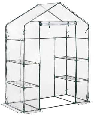 Gewächshaus begehbar 140x72x195cm - Stabiler Rahmen und UV-Beständige Folie für Vielseitige Pflanzideen: Optimale Wachstumsbedingungen für Gemüse und Blumen, Einfacher Aufbau