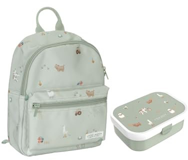 Little Dutch LF-RU-BD Set Kinderrucksack & Brotdose Campus - Little Farm