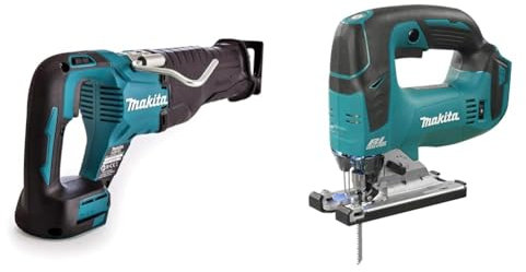 Makita DJR187Z 18V Li-Ion LXT Brushless Reciprocating Saw - Batteries and Charger Not Included & DJV182Z 18V Li-Ion LXT Brushless Jigsaw - Batteries and Charger Not Included