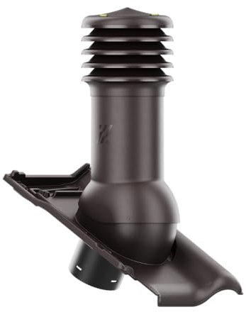 KRONO-PLAST Kamin Schornstein HIVENT 125 für Tondachziegel Creaton Titania Dachziegel Lüfter Dachlüfter (Braun)