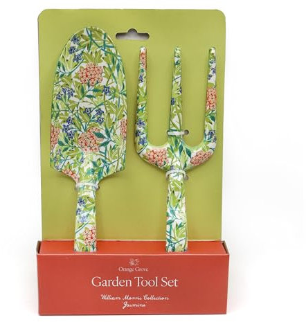 Juego de Herramientas de jardín con Tenedor y Paleta, diseño de jazmín de William Morris