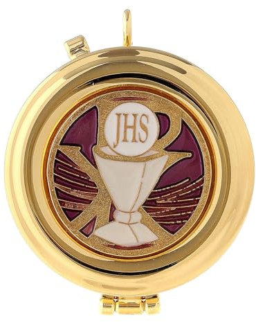 Holyart Teca eucaristica Smalto Calice JHS diam. 5 cm