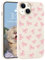 LuminousGuard for iPhone 13 Mini Case, Cute Kawaii Pink Bow White Liquid Silicone Phone Case Slim Fit Soft Gel Rubber Protective Phone Cover for Women Girls