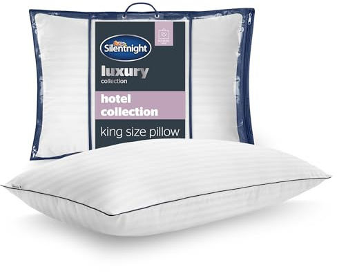 Silentnight Hotel Collection Super King Pillow - Covers Half of a Super King Size Bed - Luxury Quality Big Large Pillow - Soft Touch Cover Filled with the Finest Fibres - Soft Support, 90x48cm