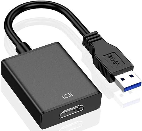 Mokeum Adattatore da USB a HDMI, USB 3.0/2.0 a HD-MI 1080P Video Graphics Cable Converter con Audio per PC Laptop Proiettore HDTV Compatibile con Windows XP 7/8/8.1/10