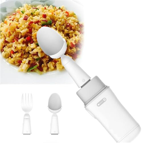 SXTYFBB Cuillère pour tremblements des Mains Contre la maladie de Parkinson, Aide à l'alimentation Anti-tremblement pour Personnes handicapées, cuillère-Fourchette Intelligente Anti-tremblement