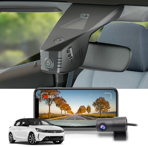 Fitcamx Dashcam Auto Vorne Hinten 2160P+1080P Kompatibel mit Opel (Vauxhall) Corsa 2020-2025 (HD2-D6500), OEM Dashcam 4K Video WiFi, G-Sensor, Loop-Aufnahme, Night Vision, WDR Car Camera, 128GB Karte