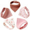 Satiskid 5er Pack Lätzchen Baby Musselin Dreieckstuch Halstuch Baby für Junge und Mädchen, Baumwolle Halstücher Verstellbare Super Weich und Absorbierend (Rosa)