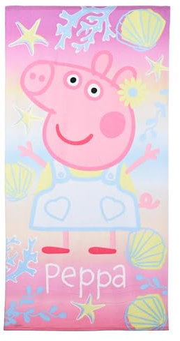 Peppa Wutz Pig Strandtuch groß | kleine Geschenke für Mädchen | Badetuch | Handtuch | Urlaub | 70 x 140 cm | Badetücher | Badehandtuch | Geschenkideen