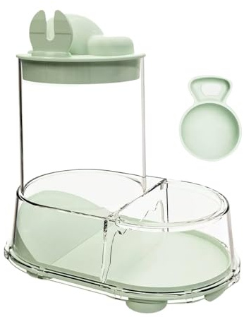 Plato de alimentación para hámster, automático para animales pequeños, dispensador estable transparente con diseño desmontable para jerbos, ratones, erizos, palomas, hurones, chinchillas