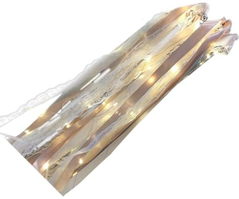 yanwuwa Mehrzweck-Leuchtstäbe mit Glöckchen, bunte Bänder mit Glocken, modische Dekoration für Hochzeit und Party, 10 Stück