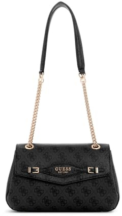 GUESS Katya Convertible Xbody Flap Bag Coal Logo