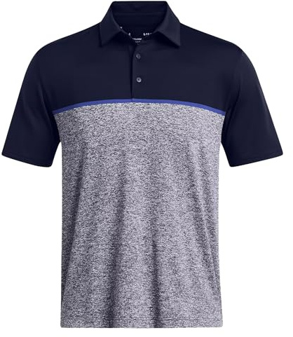 Under Armour Mens Playoff 3.0 Stripe Polo Shirt (3XL) (Midnight Navy/Royal Blue/Midnight Navy)