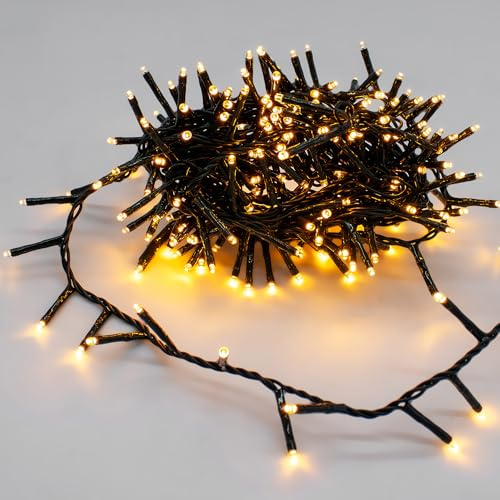 Weihnachts Lichterkette Soft Gold 5m für Außen mit Timer - 220 LED - Garten Dekobeleuchtung dimmbar mit Netzstecker - Outdoor Weihnachtsdeko Advent Winter Deko Tannenbaum Beleuchtung