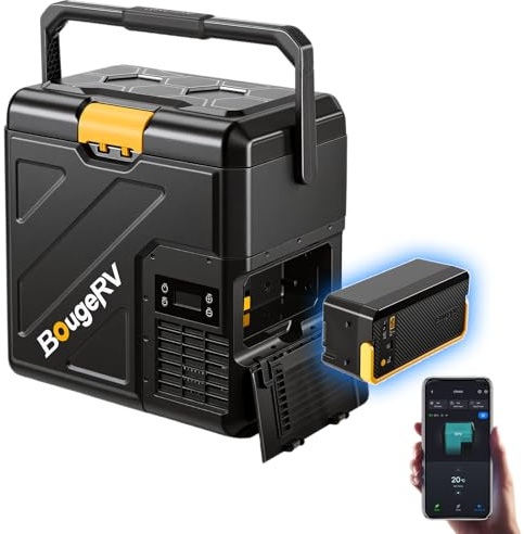 BougeRV 12V Fridge CRH20 20L & 240Wh Battery IPX4, Portable Car Freezer