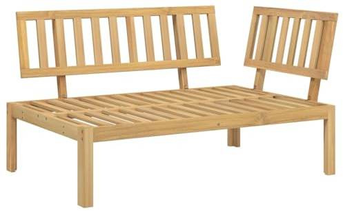 WGYHOME Solid Acacia Wood Corner Sofa, 133x92x69cm | Pallet-style, durable solid acacia, modular design, comfortable backrest, cushions not included
