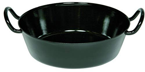 Riess, 0380-022, Schnitzelpfanne 16, CLASSIC - SCHWARZEMAILLE, Durchmesser 16 cm, Höhe 7,7 cm, Inhalt 0,6 Liter, Emaille, Schwarz, Induktion