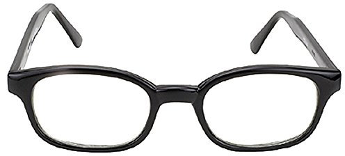 KD's Pacific Coast Original Biker Sunglasses (Black Frame/Clear Lens)