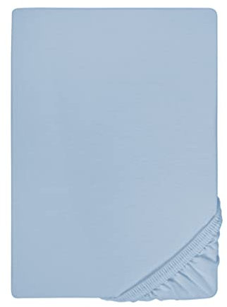 biberna Jersey-Elastic-Spannbetttuch 0077866 (Matratzenhöhe max. 25 cm) 1x 120x200 cm - 130x220 cm, eisblau