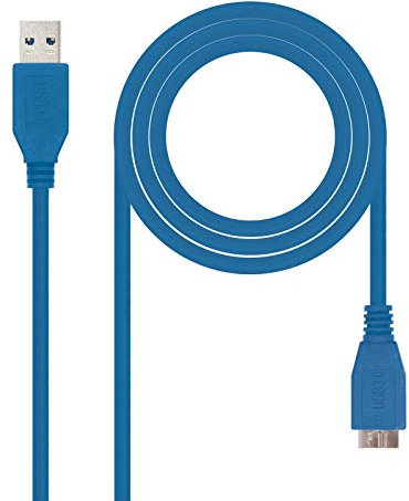 Nanocable 10.01.1101-BL - Câble USB 3.0 vers micro USB 3.0, mâle-mâle, Bleu,1mts