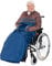 Schlupfsack, Rollstuhlsack Fußsack für Rollstuhl mit Klettverschluss & Reißverschluss, wasserdicht & warm, 140 x 158 cm, blau