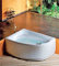 Baignoire compacte Tanya Angle déporté avec baignoire Tablier 160 x 120 cm gauche + Bonde + Pieds de baignoire + ancre murale