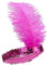 DEGUISE TOI Fascia Charleston Elastica Fucsia con Piuma - Rosa - Taglia Unica