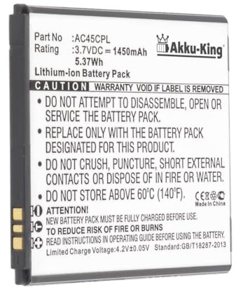 Akku-King Akku kompatibel mit Archos AC45CPL, AL45CPL - Li-Ion 1450mAh - für 45c Platinum, 45c Platinum 6, Highscreen Zera S