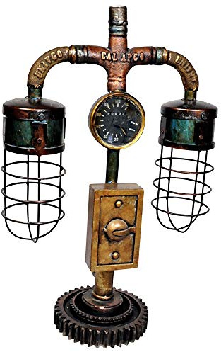 Indoortrend Tischlampe Vintage Lampe Tischleuchte Metall Rohr Industrial Leuchte 43x19x62 cm Retro Look