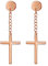 JewelryWe Schmuck Kreuz Ohrringe Edelstahl Fakeplugs Fake Plug Tunnel Ohrstecker Ohrhänger Ohr-Piercings mit Baumelnde Kruzifix Anhänger für Herren Damen, Rosegold