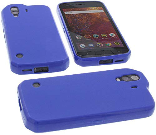 foto-kontor Hülle kompatibel mit CAT S61 Tasche Gummi TPU Schutz Handytasche blau