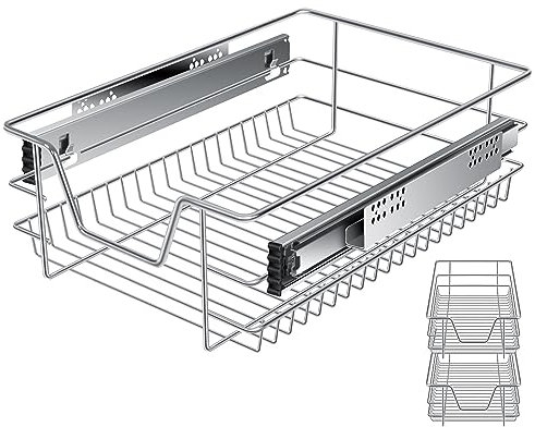 KESSER® Teleskopschublade 2x 40 cm ✓ Küchenschublade ✓ Küchenschrank ✓ Korbauszug ✓ Schrankauszug ✓ Vollauszug ✓ Schublade