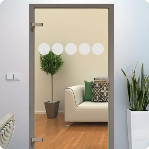 Glastür Aufkleber Glasdekor GD10 Kreise Glastürfolie Aufkleber Dekorfolie Folie Glasdekorfolie, Größe ca 14cm x 80cm (Durchmesser je Kreis ca. 140mm)