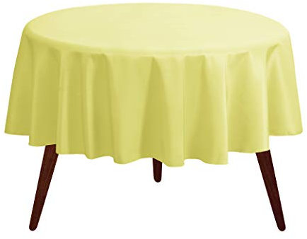 Gee Di Moda Runde Tischdecke, 332 cm, gelb, runde Tischdecke für 183 bis 244 cm runde Tische – strapazierfähiger, waschbarer Stoff – für Buffet-Tisch, Urlaubsparty, Abendessen, Hochzeit und Babyparty