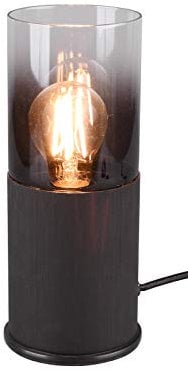 Trio Leuchten Tischleuchte Robin 510600132, Metall Schwarz matt, Glas rauchfarbig, exkl. 1x E27