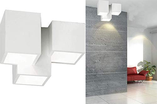 CLICLED Plafoniera gesso lampada da interno applique da soffitto 3 quadrati gu10 GS-5028