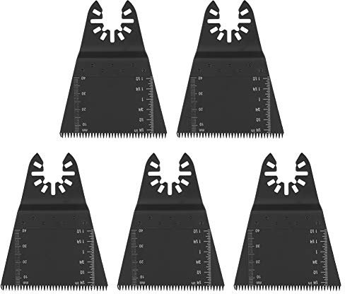ASHATA 5 Stück 65 mm oszillierende Werkzeugklingen, Hoja de Sierra de Alto Carbono, para Cortar Metal Blando, Madera, Plástico y Abrir Agujeros