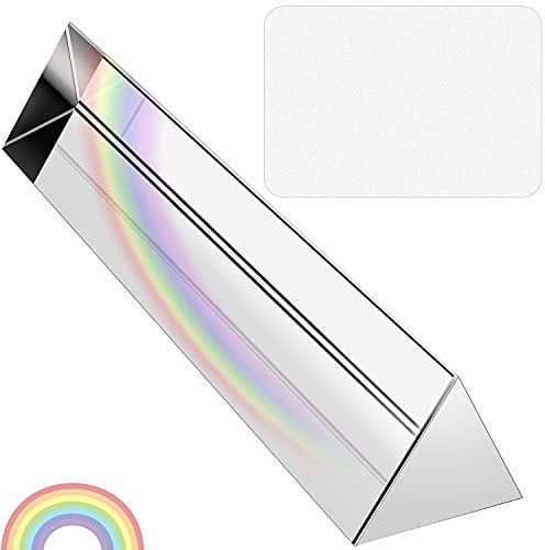 GIAK Dreiecksprisma Prisma Fotografie K9 Glas Prisma Kristall Dreiecksprisma Glas Prisma mit Mikrofasertuch mit Geschenkbox für Sonnenlicht Spektrum und Regenbogen Effekt 30 * 30 * 30 * 150mm