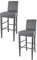 t m c s Tommychairs - 2er Set Moderne Barhocker Luisa, robuste Struktur aus lackiertem Buchenholz Farbe Dunkelgrau, gepolstert und mit Kunstleder in der Farbe Dunkelgrau bezogen