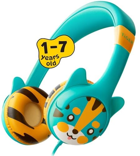 Kidrox® Toddler Baby Headphones (1-7 years old) for Kids, Durable & Flexible Headphones for Kids, Girls & Boys, 85dB Limiting Wired Children HeadPhones for School, Airplane, Travel, iPad, Tablet